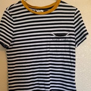 stripped black and yellow shirt